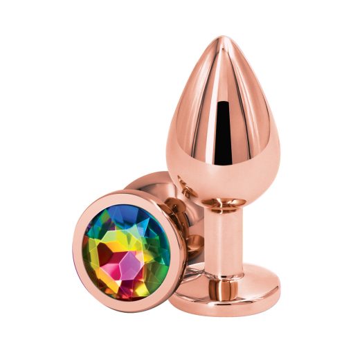 Rear Assets Rose Gold Anal Plug Medium Rainbow - Image 2