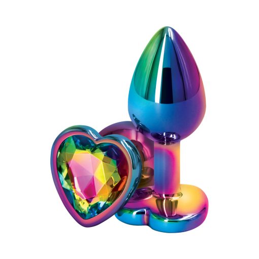 Rear Assets Metal Heart Plug Small Multicolor/Rainbow - Image 2