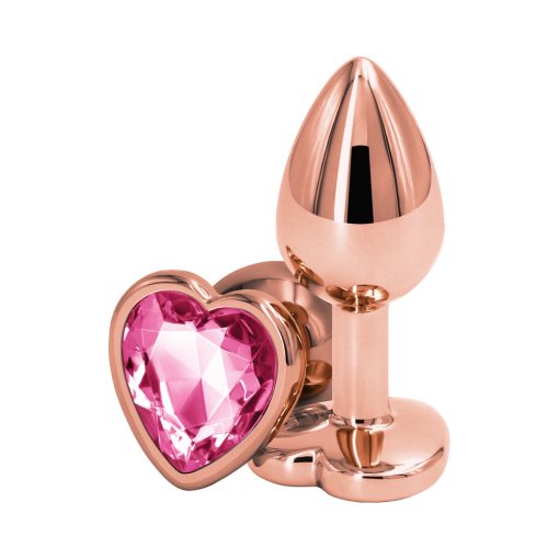 Rear Assets Rose Gold Heart Plug Small Pink - Image 2
