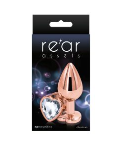 Rear Assets Rose Gold Heart Plug Medium Clear