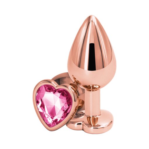Rear Assets Rose Gold Heart Plug Medium Pink - Image 2