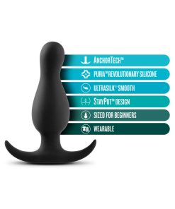 Anal Adventures Platinum Silicone Curve Plug Black
