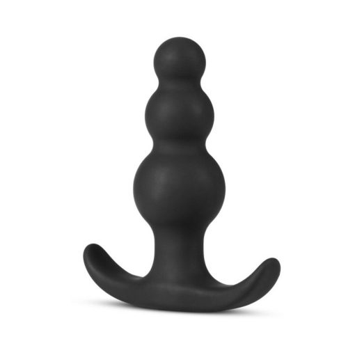 Anal Adventures Platinum Silicone Beaded Plug Black - Image 2