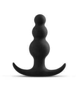 Anal Adventures Platinum Silicone Beaded Plug Black