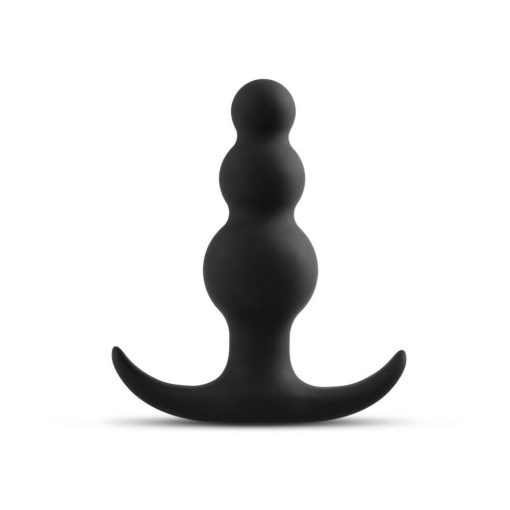 Anal Adventures Platinum Silicone Beaded Plug Black - Image 3