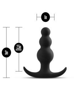Anal Adventures Platinum Silicone Beaded Plug Black