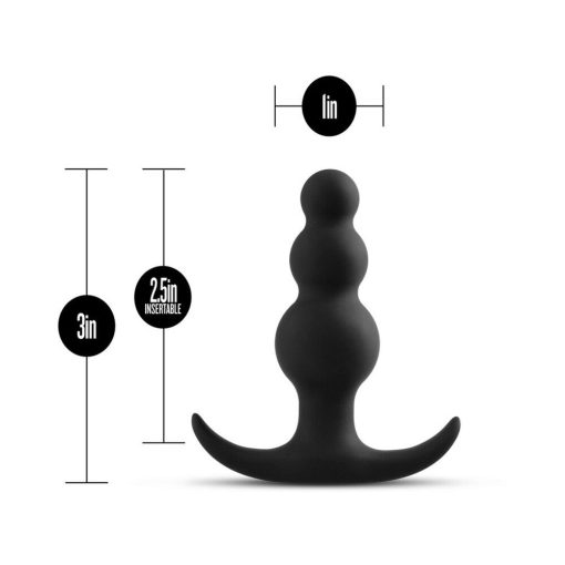 Anal Adventures Platinum Silicone Beaded Plug Black - Image 5