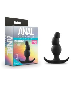 Anal Adventures Platinum Silicone Stacked Plug Black
