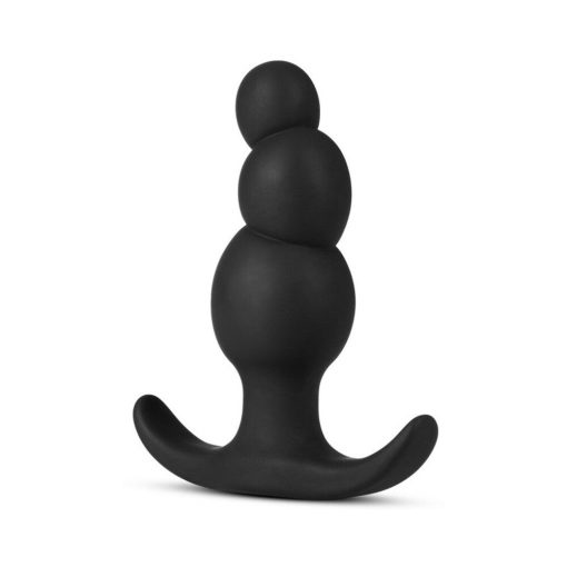 Anal Adventures Platinum Silicone Stacked Plug Black - Image 2