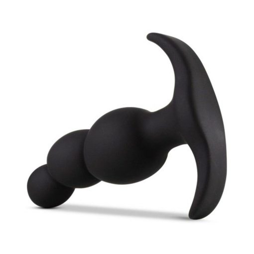 Anal Adventures Platinum Silicone Stacked Plug Black - Image 4
