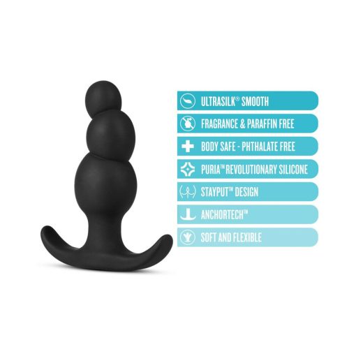 Anal Adventures Platinum Silicone Stacked Plug Black - Image 5