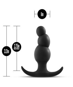 Anal Adventures Platinum Silicone Stacked Plug Black