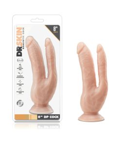 Dr. Skin Dp Cock Realistic 8 In. Dual Entry Dildo Beige