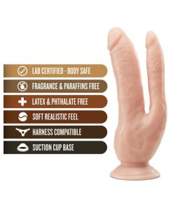 Dr. Skin Dp Cock Realistic 8 In. Dual Entry Dildo Beige