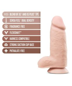 Au Naturel 2.75 Pounder 10 In. Posable Dual Density Dildo With Balls Beige