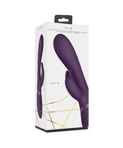Vive Cato Rechargeable Pulse-Wave Silicone Rabbit Vibrator Purple