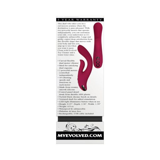 Evolved Red Dream Rechargeable Silicone Dual Stimulator - Image 9