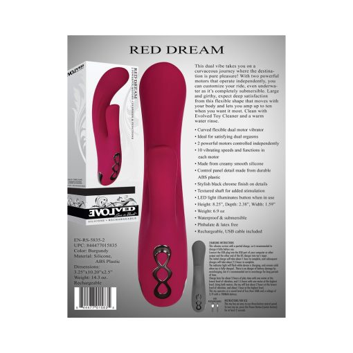 Evolved Red Dream Rechargeable Silicone Dual Stimulator - Image 10