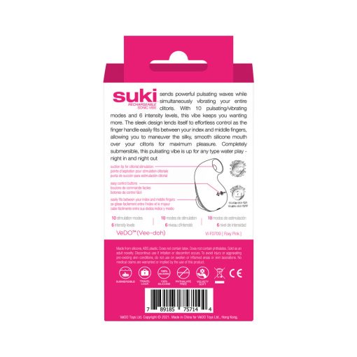 Suki Sonic Suction Rechargeable Vibrator Foxy Pink - Image 8