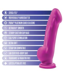 Avant D7 Ergo 7.5 In. Dual Density Silicone Dildo Violet