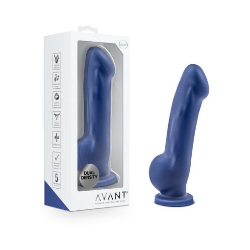 Avant D8 Ergo 7.5 In. Dual Density Silicone Dildo Indigo