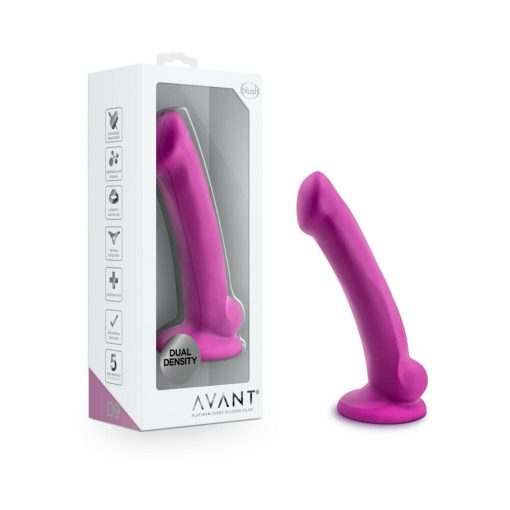 Avant D9 Ergo Mini 7 In. Dual Density Silicone Dildo Violet