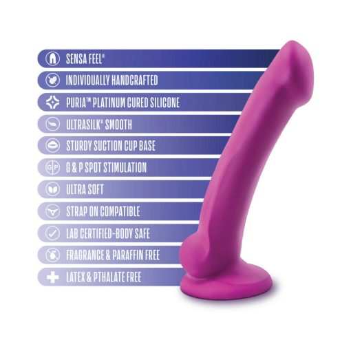 Avant D9 Ergo Mini 7 In. Dual Density Silicone Dildo Violet - Image 4