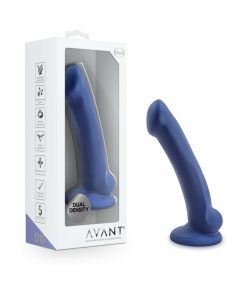 Avant D10 Ergo Mini 7 In. Dual Density Silicone Dildo Indigo