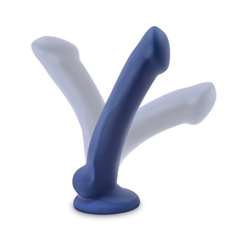 Avant D10 Ergo Mini 7 In. Dual Density Silicone Dildo Indigo - Image 5