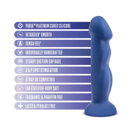 Avant D12 Suko 8 In. Dual Density Silicone Dildo Indigo - Image 5