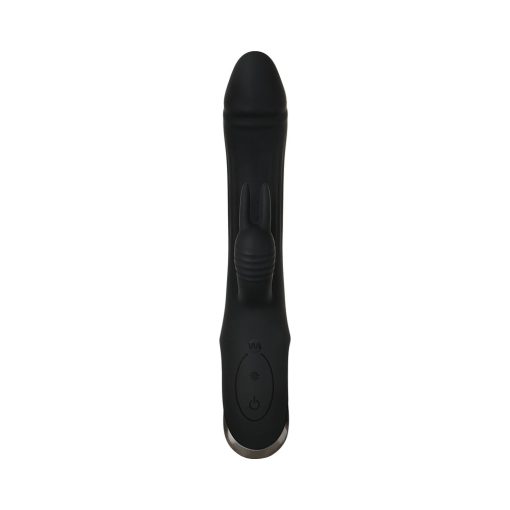Evolved Trifecta Rechargeable Dual Entry Triple Stimulation Silicone Rabbit Vibrator Black - Image 6