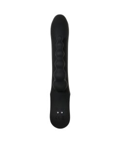 Evolved Trifecta Rechargeable Dual Entry Triple Stimulation Silicone Rabbit Vibrator Black