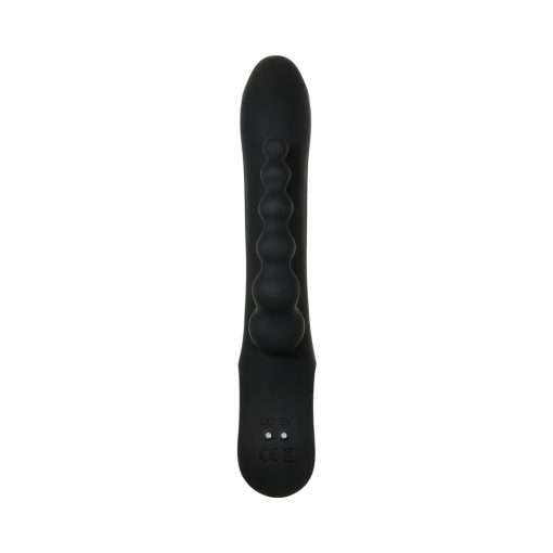 Evolved Trifecta Rechargeable Dual Entry Triple Stimulation Silicone Rabbit Vibrator Black - Image 7