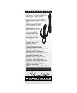 Evolved Trifecta Rechargeable Dual Entry Triple Stimulation Silicone Rabbit Vibrator Black