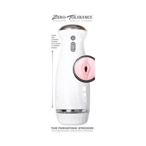 Zero Tolerance Rechargeable Thrusting Stroker With Movie Download White - Image 12