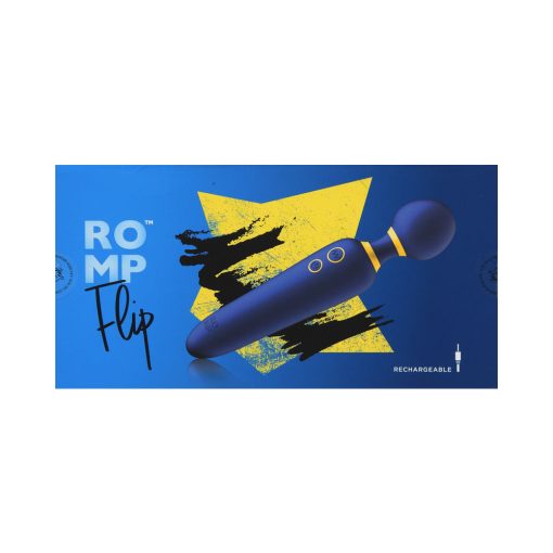 Romp Flip Rechargeable Silicone Wand Massager Blue - Image 9