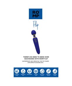 Romp Flip Rechargeable Silicone Wand Massager Blue