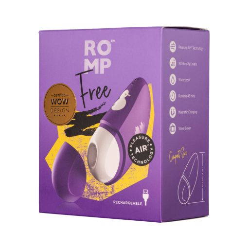 Romp Free Rechargeable Silicone Pleasure Air Clitoral Vibrator Purple