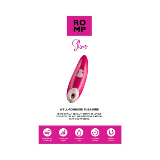 Romp Shine Rechargeable Silicone Pleasure Air Clitoral Vibrator Pink - Image 11