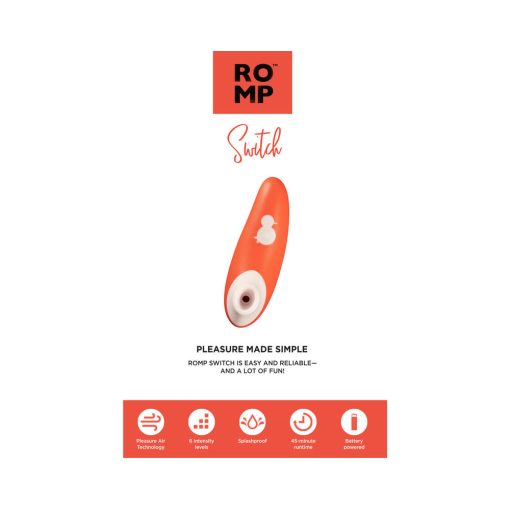 Romp Switch Silicone Pleasure Air Clitoral Vibrator Orange - Image 12