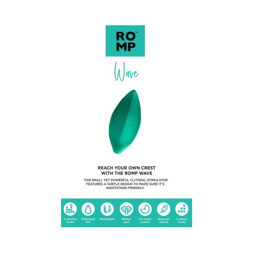 Romp Wave Rechargeable Silicone Lay-On Vibrator Mint - Image 11