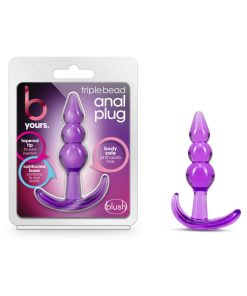 B Yours Triple Bead Anal Plug Purple