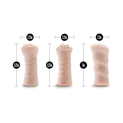 M For Men Soft + Wet Self-Lubricating 3-Pack Vibrating Stroker Sleeve Kit Beige - Image 4
