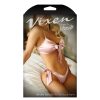 Fantasy Lingerie Vixen Girl Like You Satin Tie-Front Top & Matching Side-Tie Panty Light Pink L/Xl