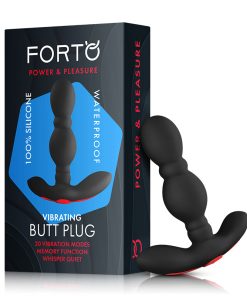 Forto Vibrating Anal Plug Rechargeable Silicone Black