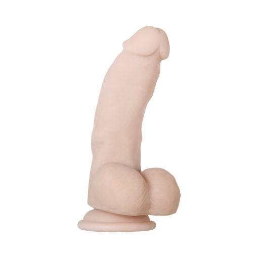 Evolved Real Supple Poseable 7 In. Realistic Dildo With Balls Beige - Image 6