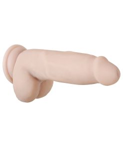 Evolved Real Supple Poseable 7 In. Realistic Dildo With Balls Beige