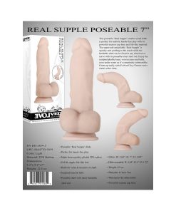 Evolved Real Supple Poseable 7 In. Realistic Dildo With Balls Beige