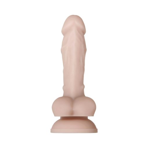 Evolved Real Supple Poseable 6 In. Realistic Silicone Dildo With Balls Beige - Image 3