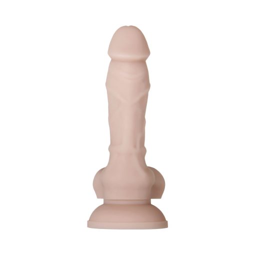 Evolved Real Supple Poseable 6 In. Realistic Silicone Dildo With Balls Beige - Image 4
